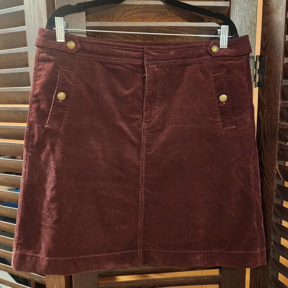 Talbots Burgundy Corduroy Mini Skirt